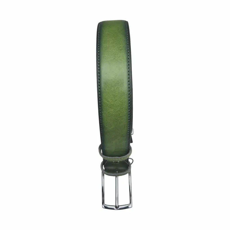 Curea piele barbati, cozacone, culoare verde, model czc001